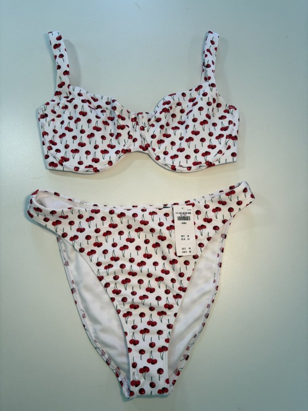 Abercrombie & Fitch Curve Love Cherry Print Bikini Set M/L NWT